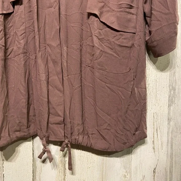 Torrid Anorak Taupe Crinkled Gauze Jacket 2X - Picture 5 of 10